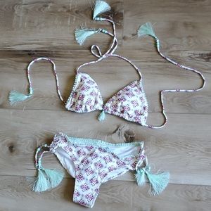 NWT Heat 2-Piece String Bikini w/ Tassels